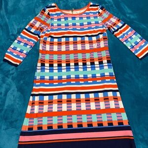 Eliza J Size 8P Petite Multicolor Geometric Shift Dress
